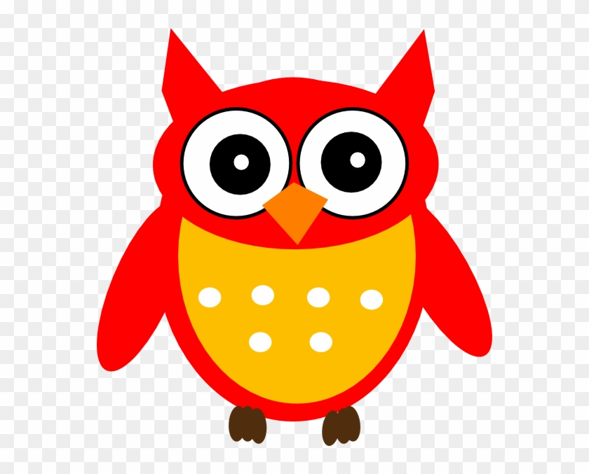 Red Owl Clip Art At Clker - Red And Yellow Owl #263421