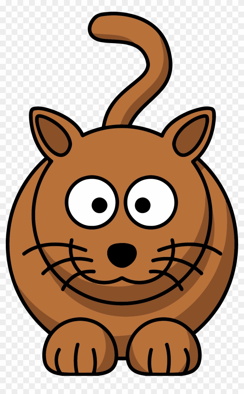 Brown Cat Clipart - Custom Cartoon Cat Shower Curtain #263451