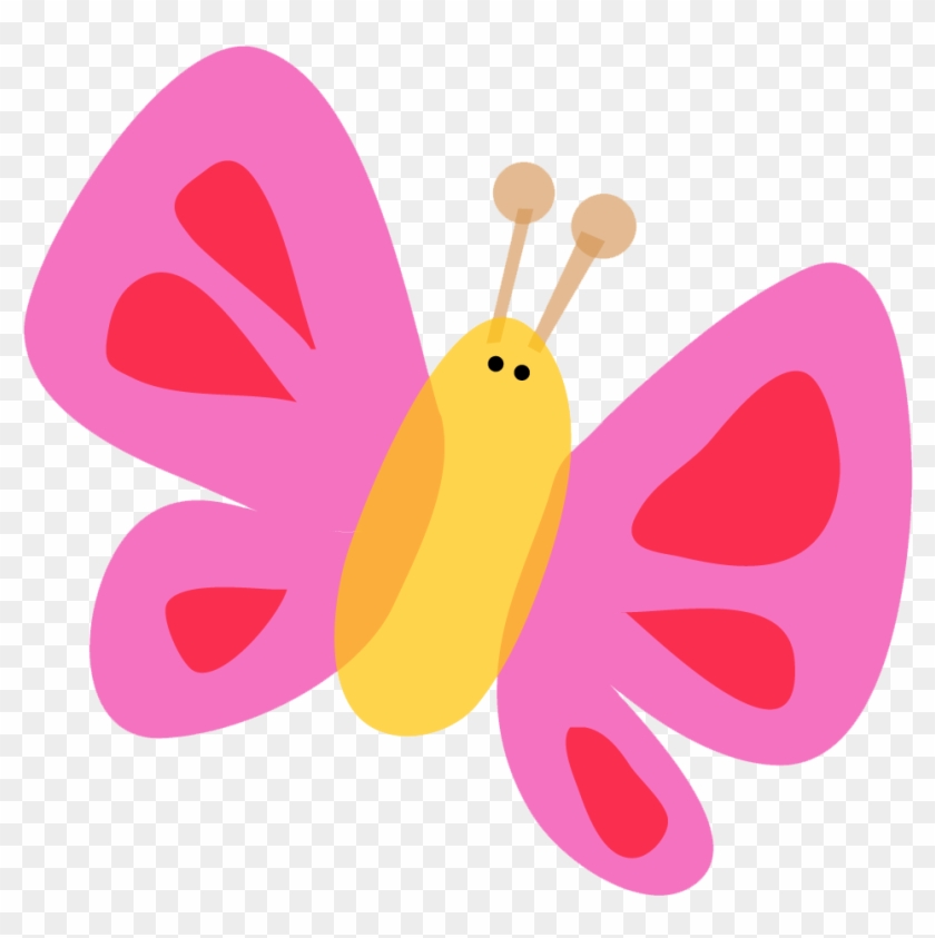 Cute Pink Butterfly Clipart - Cute Butterfly Vector Png #263495