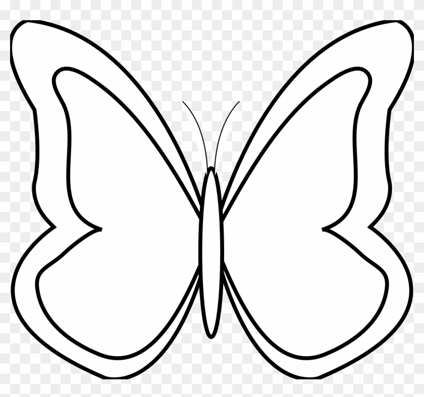 Black And White Butterfly Clip Art Medium Size - Butterfly Black And White Clip Art #263512