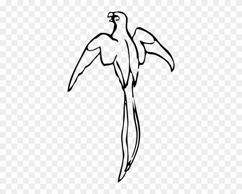 Flying Parrot Png Clip Art - Outline Of A Parrot #263548