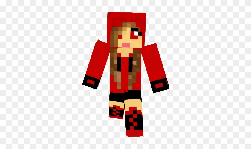 Minecraft Red Hoodie Girl Skin #263574