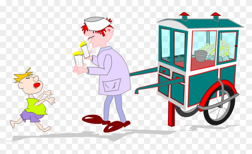 Free Popcorn Vendor Clip Art - Carrinho Pipoca Png #263657