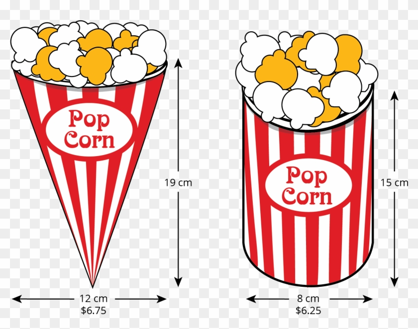 An Image Of Two Containers Of Popcorn - Volume Of Cones Clipart #263730