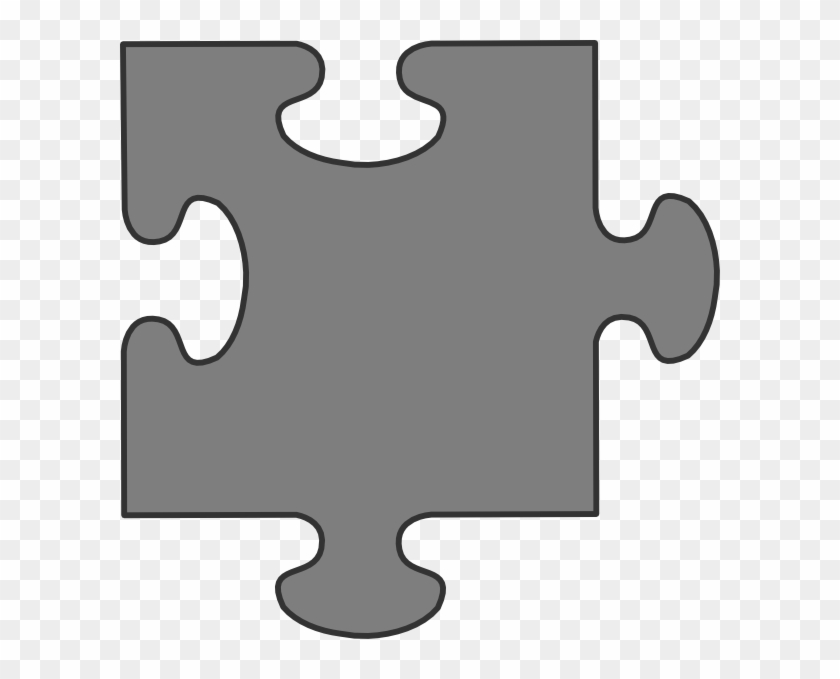 Gray Border Puzzle Piece Clip Art - Puzzle Piece Vector Free #263734