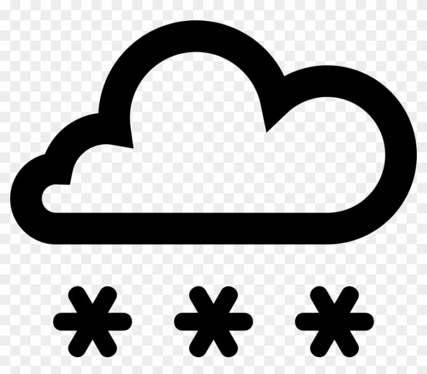 Snow Cloud Clipart Black And White - Snowing Icon #263891