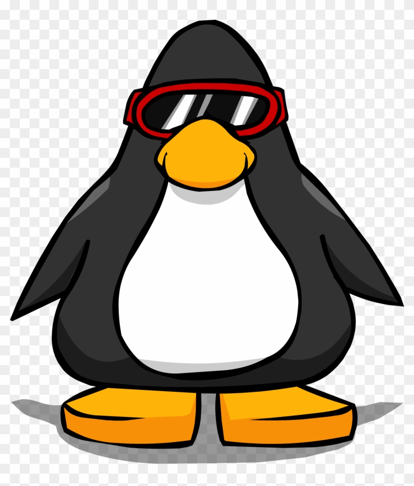 Red Ski Goggles Pc - Black Penguin Club Penguin #264083