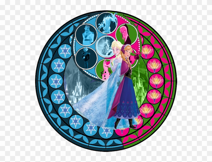 Ana And Elsa Clip Art - Elsa And Anna Stained Glass #264460