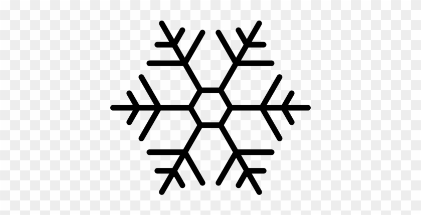 Snowflake With Hexagon Shape Outline Vector - Outline Of A Snowflake #264472