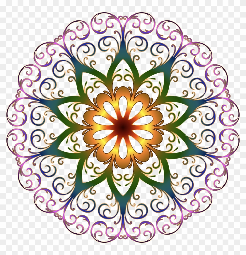Flourish Snowflake No Background - Floral Round Design Png #264479