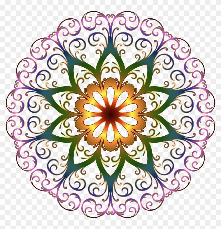 Flourish Snowflake No Background - Floral Round Design Png #264479