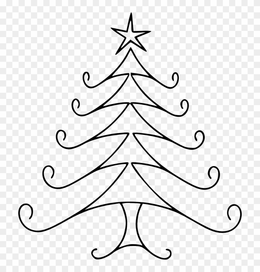 Pin Christmas Tree Clipart Black And White - Easy To Draw Christmas Trees #264494