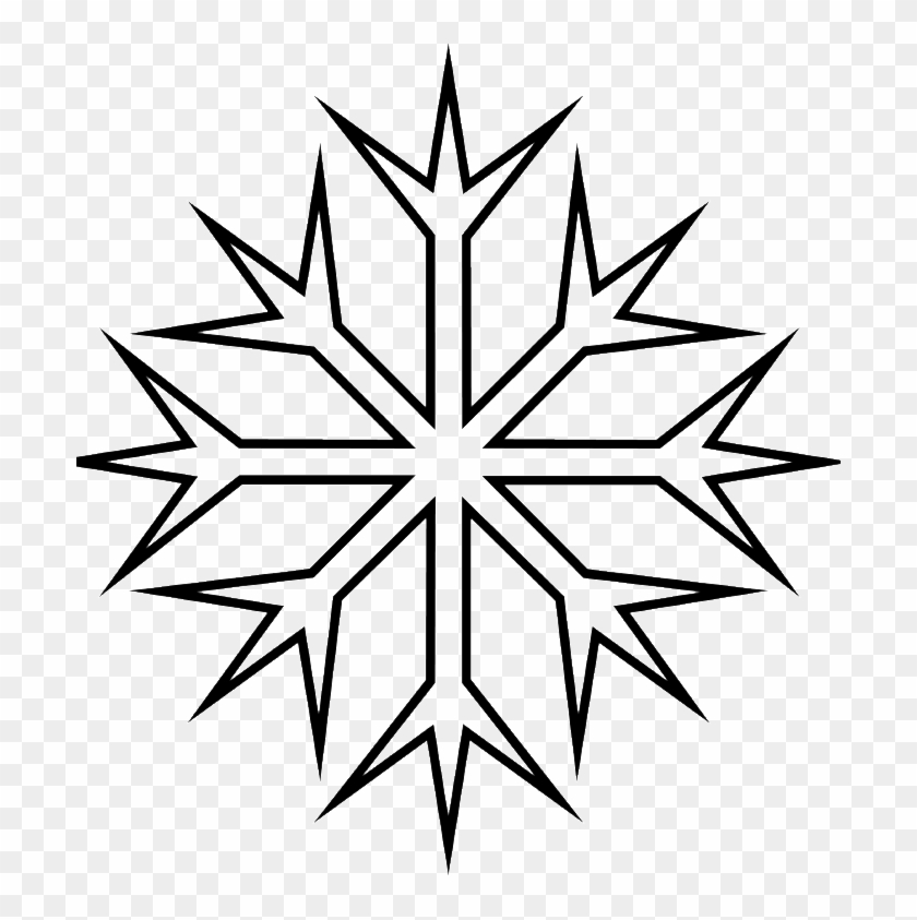 Snowflakes Ranging Sharp Coloring Pages - Snowflake Clipart #264498