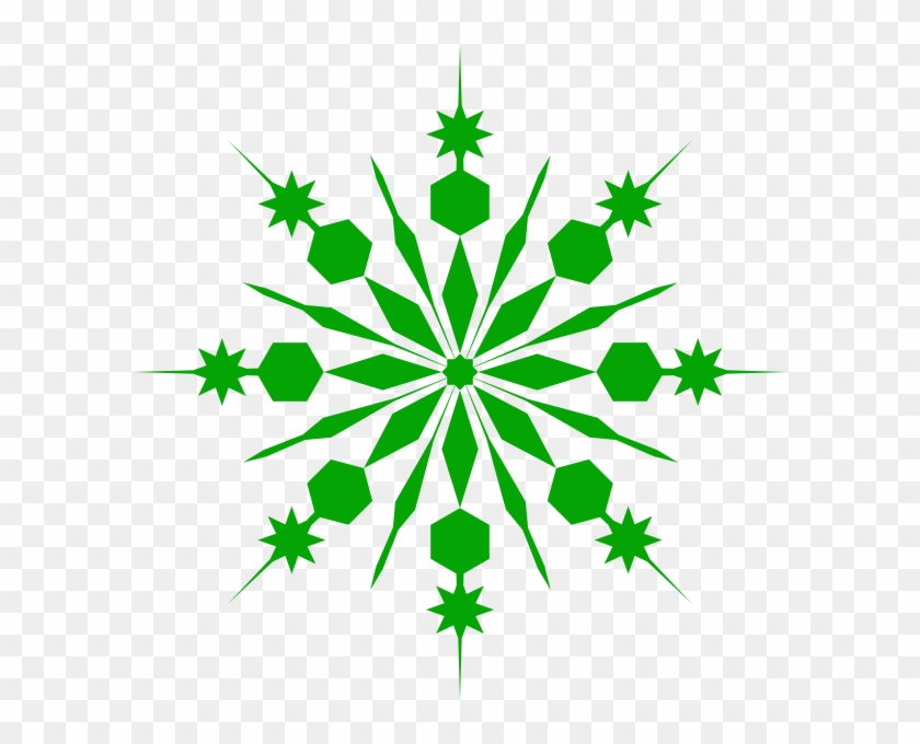 Shower Green Snowflake Clip Art At Clker - Green Snowflake #264510