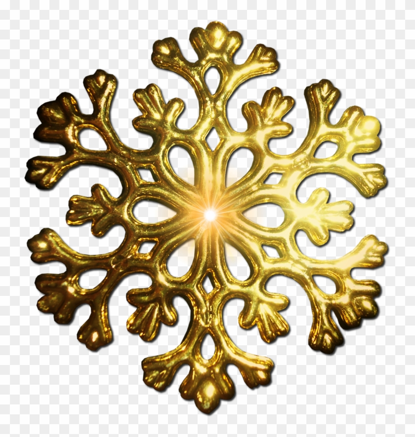 Pre-cut Gold Snowflake Png By Jssanda - Snowflake Gold Png Transparent #264532