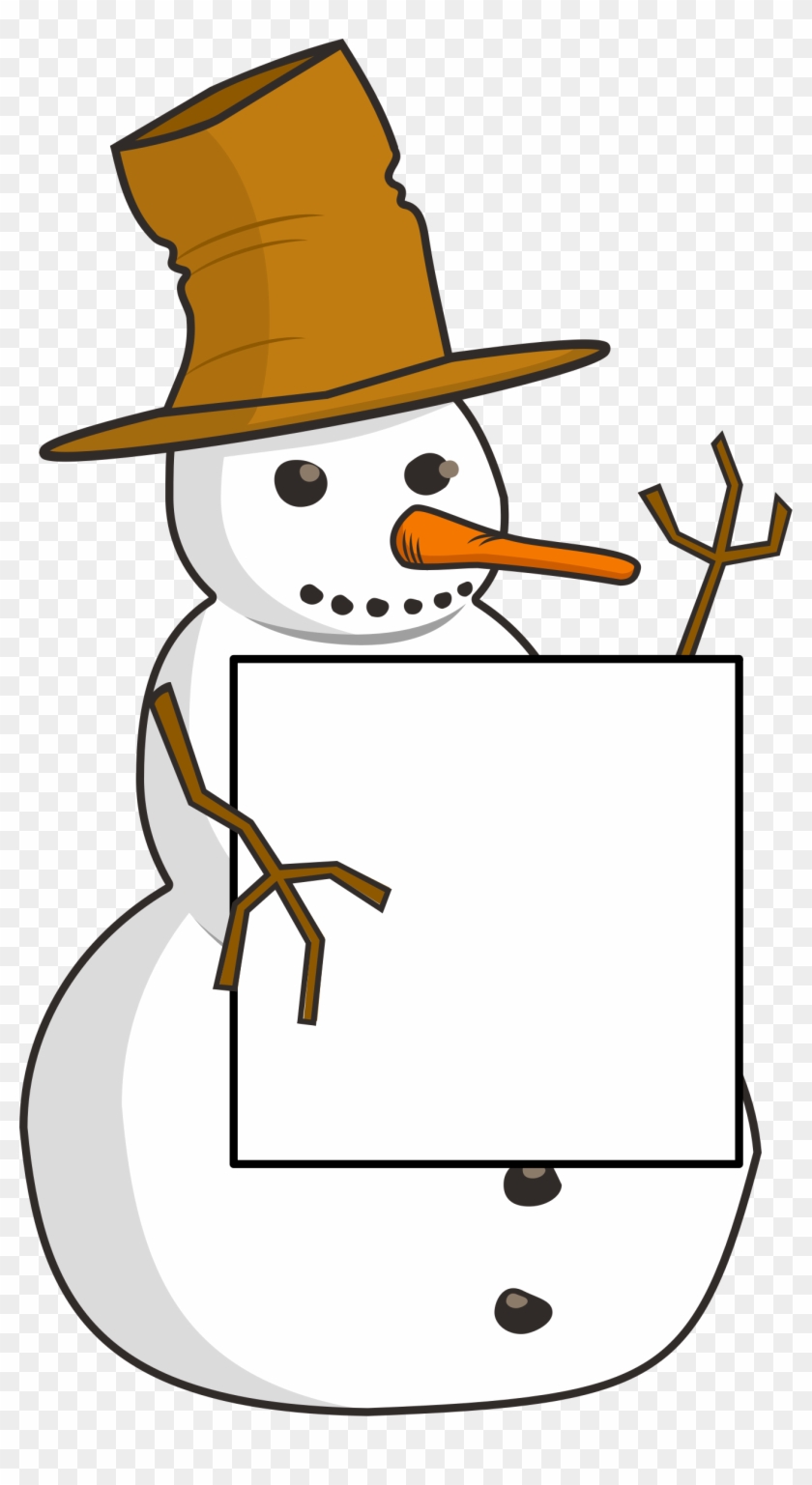 Snowman Holding Sign Clipart - Juegos Matematica Primer Grado #264544