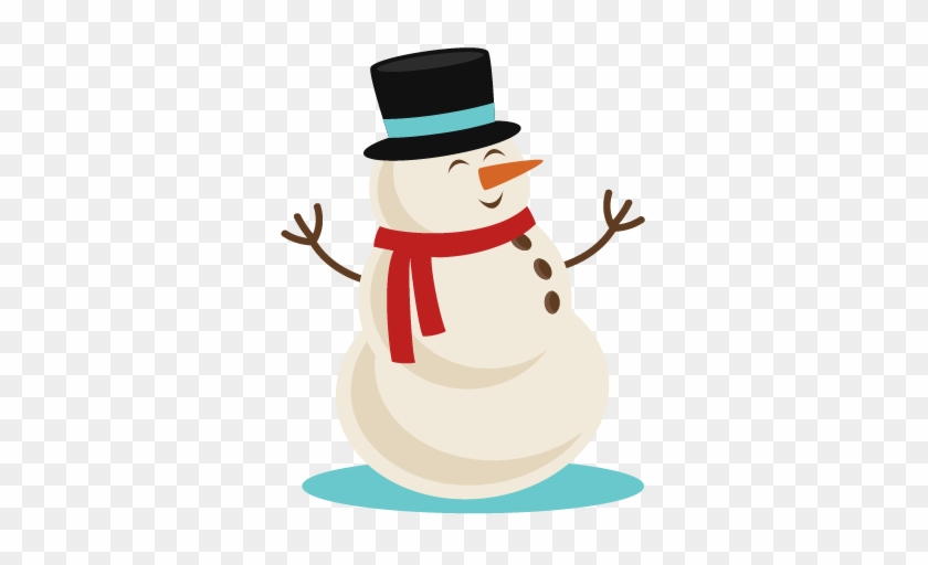 Happy Snowman Svg Scrapbook Title Winter Svg Cut File - Snowman Christmas Clipart Free #264590