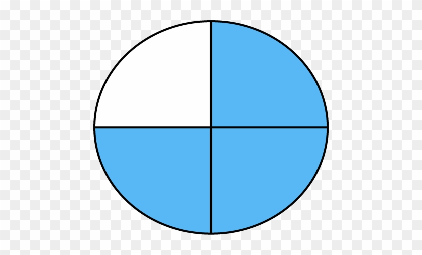 Three Quarters Math Fraction Clip Art - Three Quarters Of A Circle