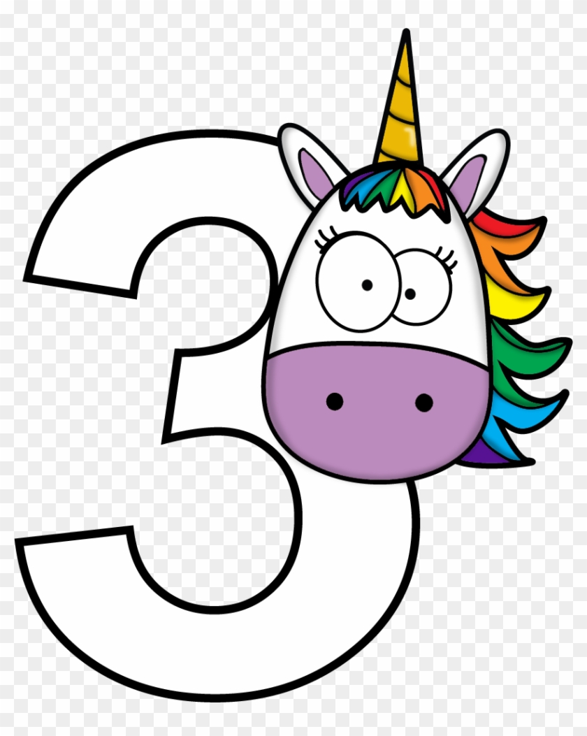 Unicorn Clipart Math - Numeros Unicornio #265085