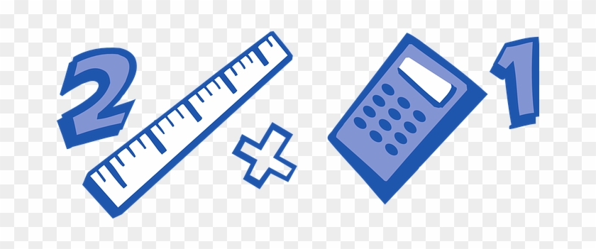 Mathematics School, Blue, Calculator, Math, Ruler, - Clip Art Math Symbols #265086