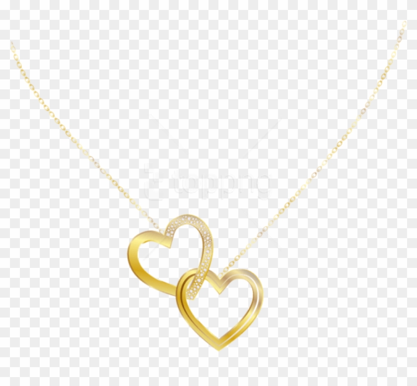Free Png Download Gold Heart Necklace Clipart Png Photo - Clip Art #1732848