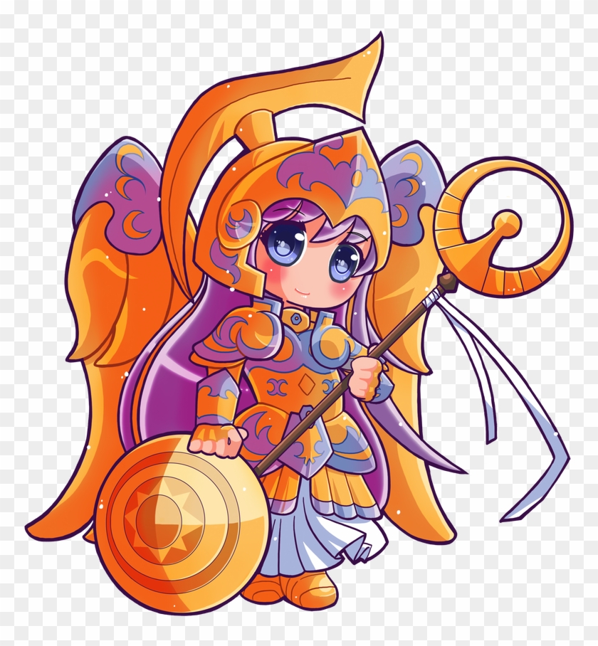 Saori/sasha In Her Athena Cloth By Hadibou - Athena Saint Seiya Chibi #1733290