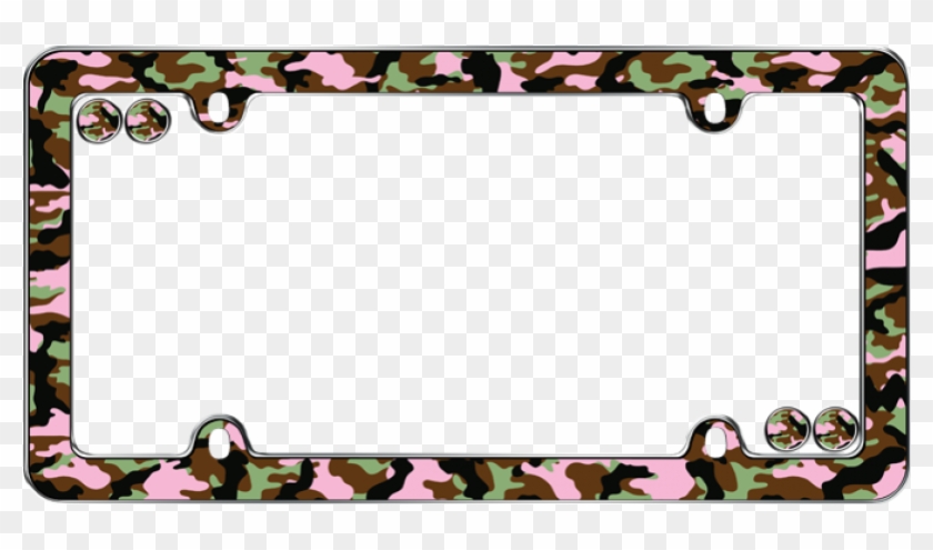 Pink Camo Girl Plastic License Plate Frame - Vehicle Registration Plate #1733948