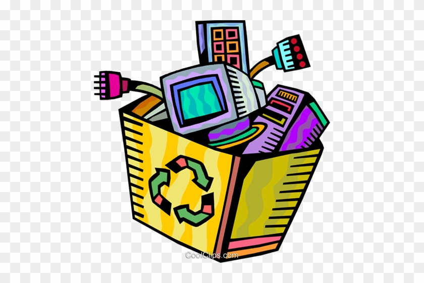 Obsolete Equipment Royalty Free Vector Clip Art Illustration - Computer Equipment Clip Art #1733987