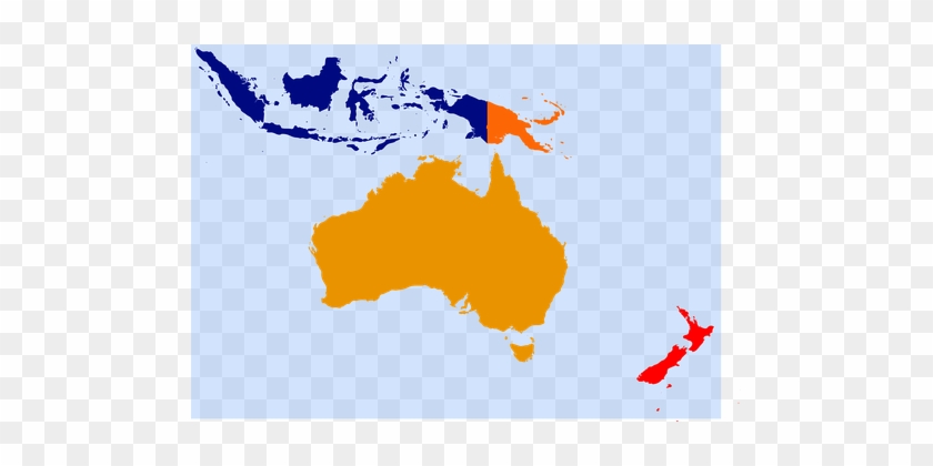 Australia, Oceania, New Zealand - Indonesia Map Global #1734033