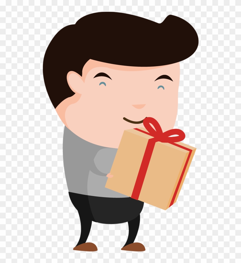 Clip Black And White Gift Huge - Cartoon People Transparent Background #1734076