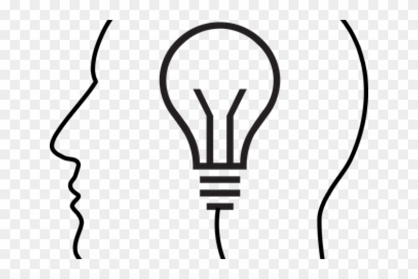 Brain Clipart Black And White - Light Bulb Transparent Drawing #1734200