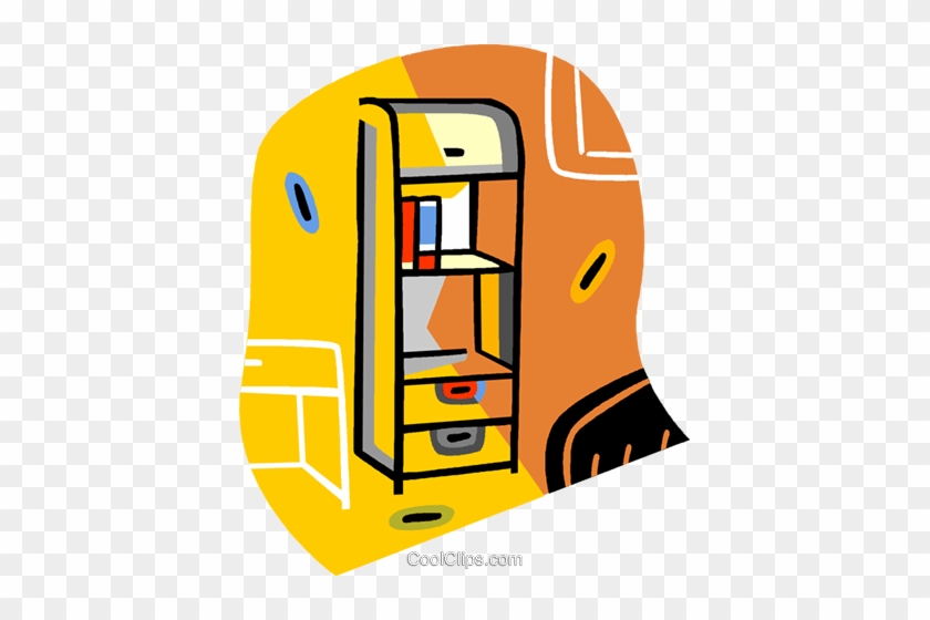 Book Shelves Royalty Free Vector Clip Art Illustration - Book Shelves Royalty Free Vector Clip Art Illustration #1734453