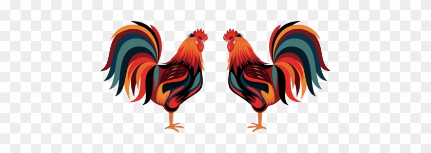 Clip Art Two Cocks Transprent Png Free - Rooster Clipart #1734502