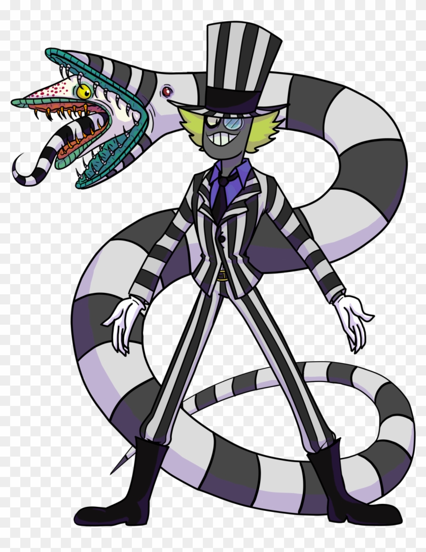 Black Hat Desguised As Beetlejuice For Haloween - Cartoon #1734528