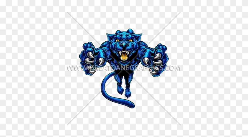 Pouncing Cartoon Panther Mascot - Cartoon Panther Pouncing #1734675