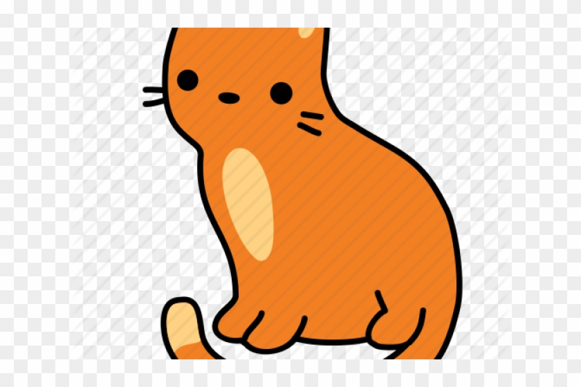 Feline Clipart Orange Cat - Orange Cat Transparent Cartoon #1735103
