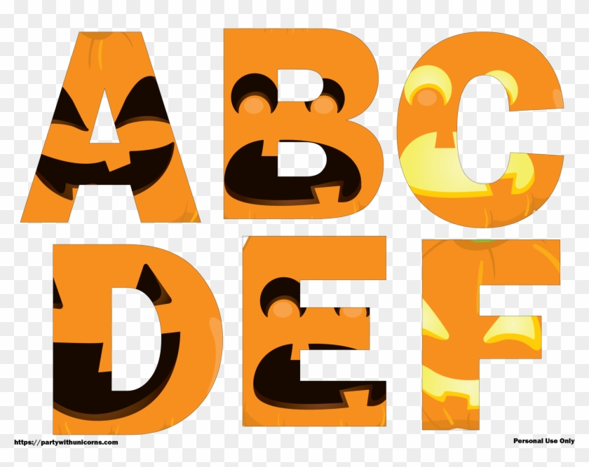 The Jack O Lantern Faces Letters Are All Saved As Png - Halloween Letters Printable #1735139