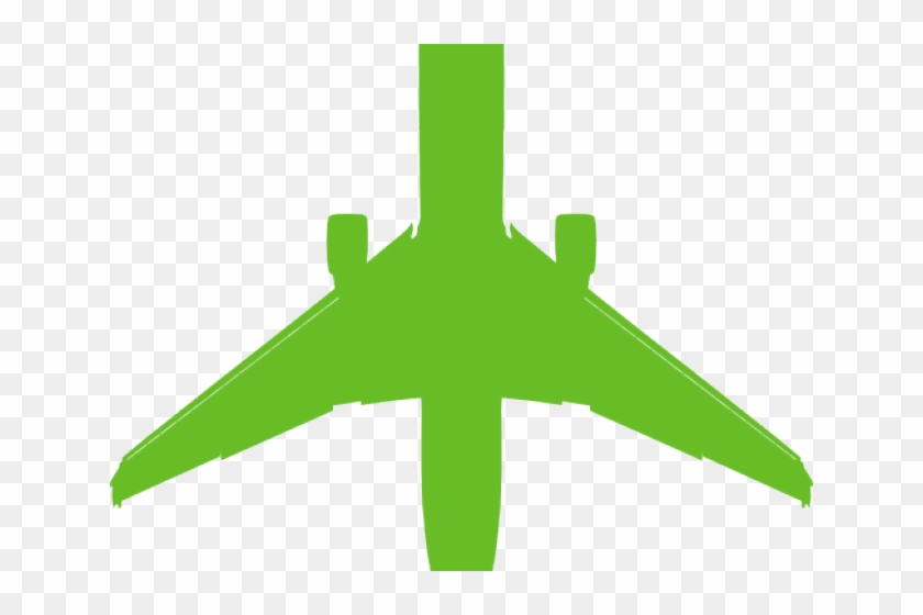 Green Clipart Aeroplane - Red Plane Silhouette #1735394
