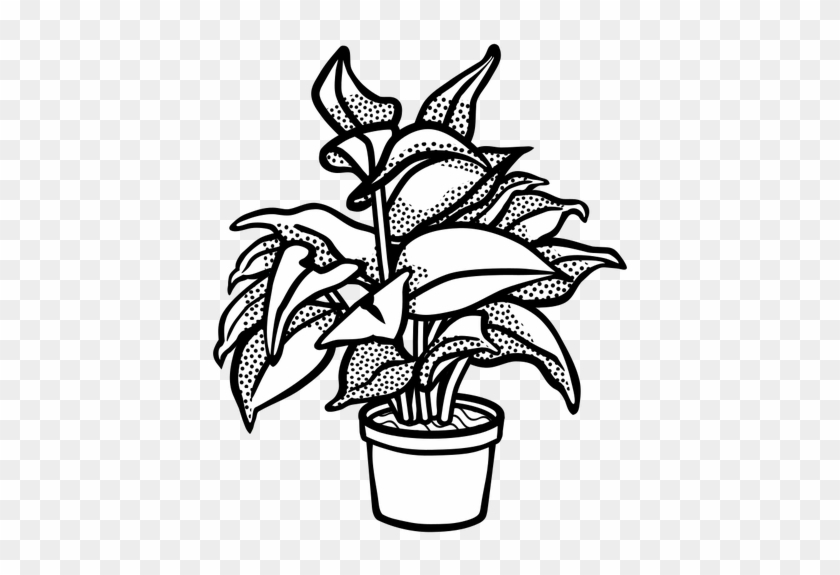 Pot Plant Clipart Simple - Plant Clip Art Black And White #1735510