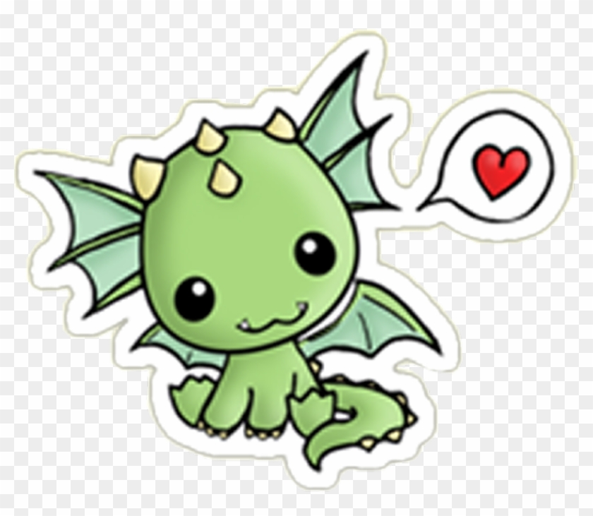 Dragon Sticker - Cute Kawaii Dino Drawings #1735589