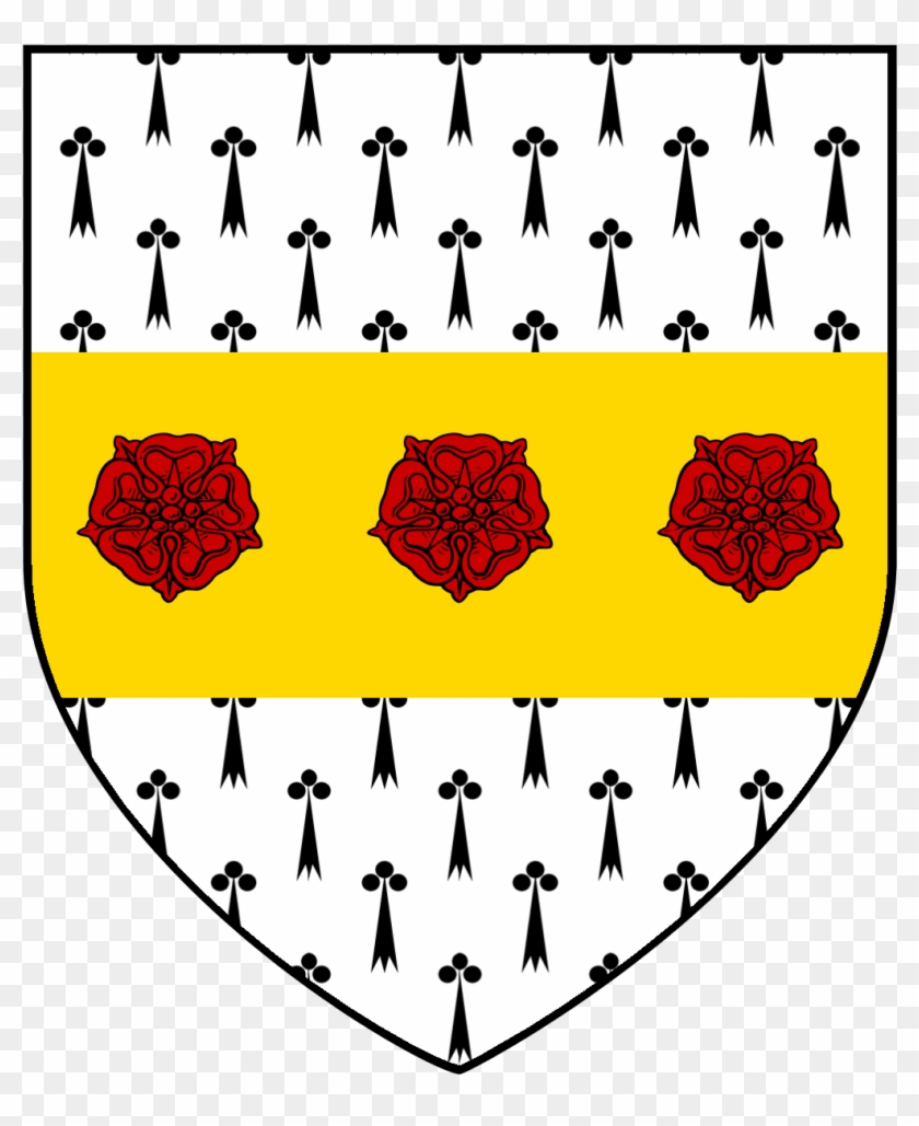Ermine, Three Roses Gules In Fess Or - Rose #1735637