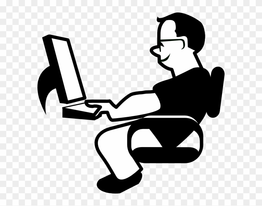 Animated Person Using Computer #1735669