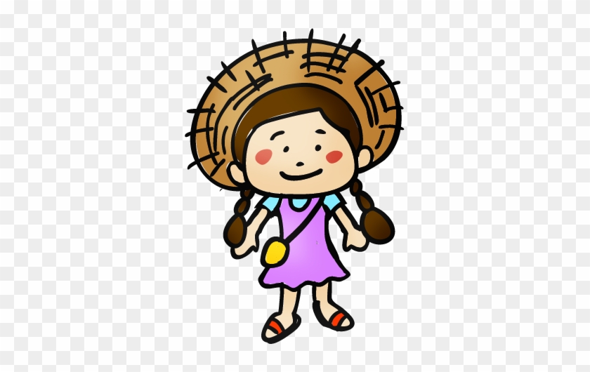 Little Girl With Straw Hat - Little Girl With Straw Hat #1735701
