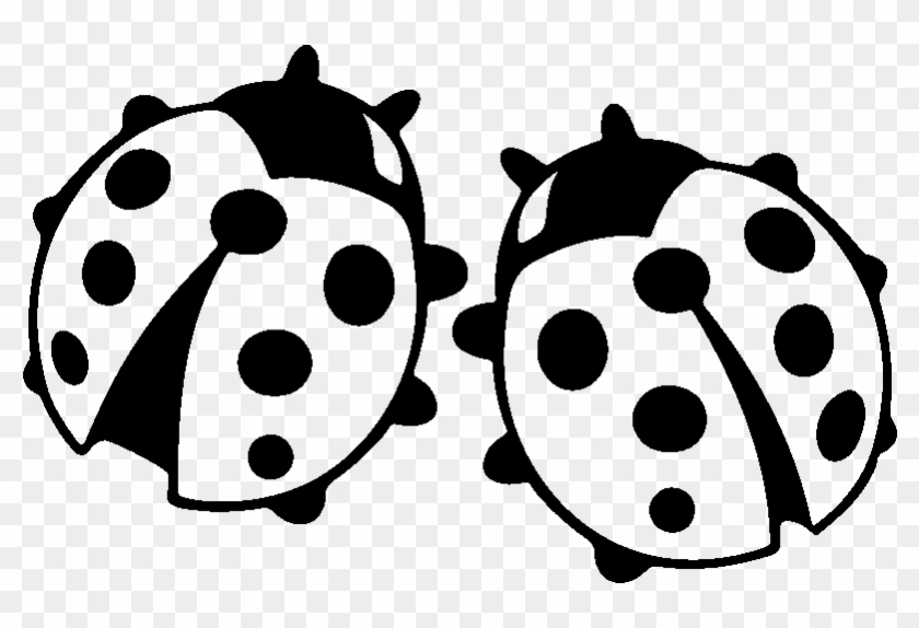 Sticker Couple De Coccinnelle Ambiance Sticker Kc 4915 - Ladybug Black And White Clip Art #1736069