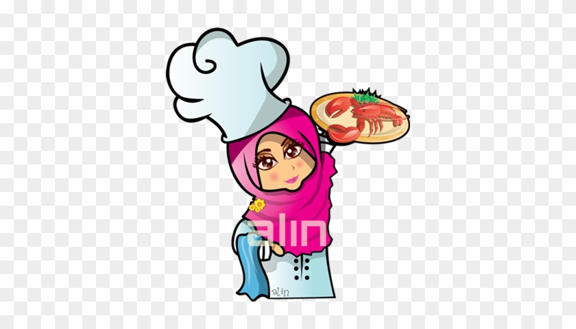 Clip Art Royalty Free Stock Rtoon Alin - Gambar Chef Kartun Muslimah #1736079