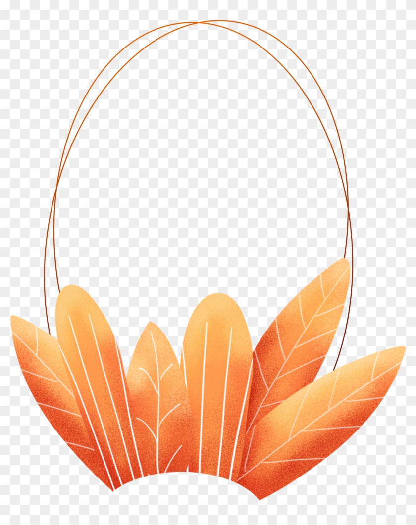 Hand Painted Plants Leaves Coral Orange Png And Psd - Illustration #1736115