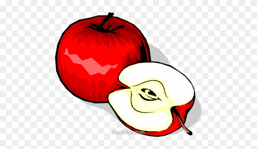 Sliced Apples Royalty Free Vector Clip Art Illustration - Sliced Apples Royalty Free Vector Clip Art Illustration #1736168