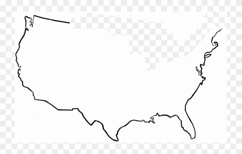 United States Map Outline - Clipart United States Map Outline #1736230
