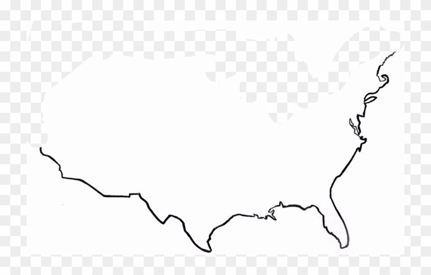 United States Map Outline - Us Map Outline Clipart #1736231