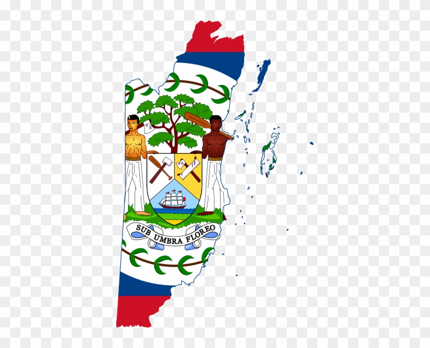 Flag-map Of Belize - Belize Flag Coat Of Arms #1736233